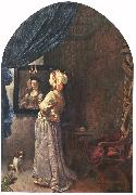 MIERIS, Frans van, the Elder Woman before the Mirror oil on canvas